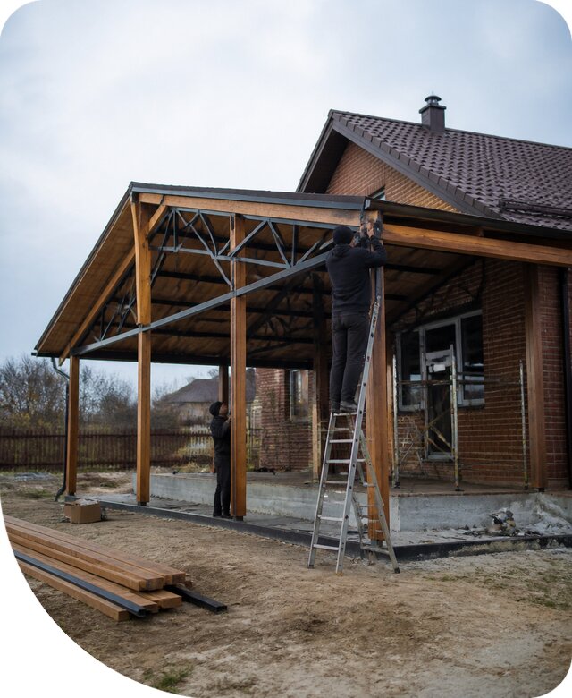 Пристройка навеса к дому и участку в Пятигорске под ключ