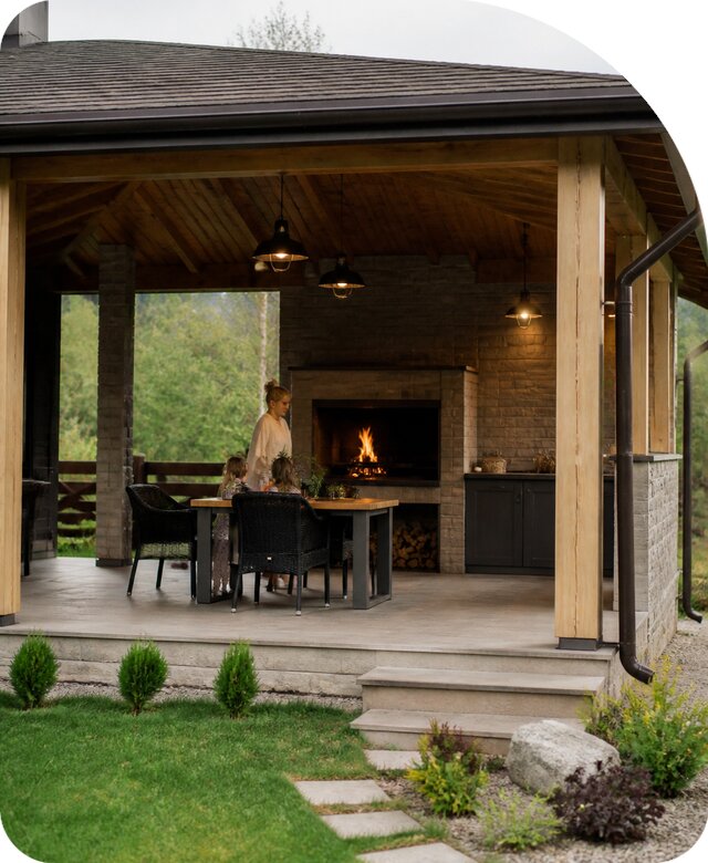 Веранда с барбекю под ключ в Пятигорске по цене от 359555 РадиДОМА-Птг