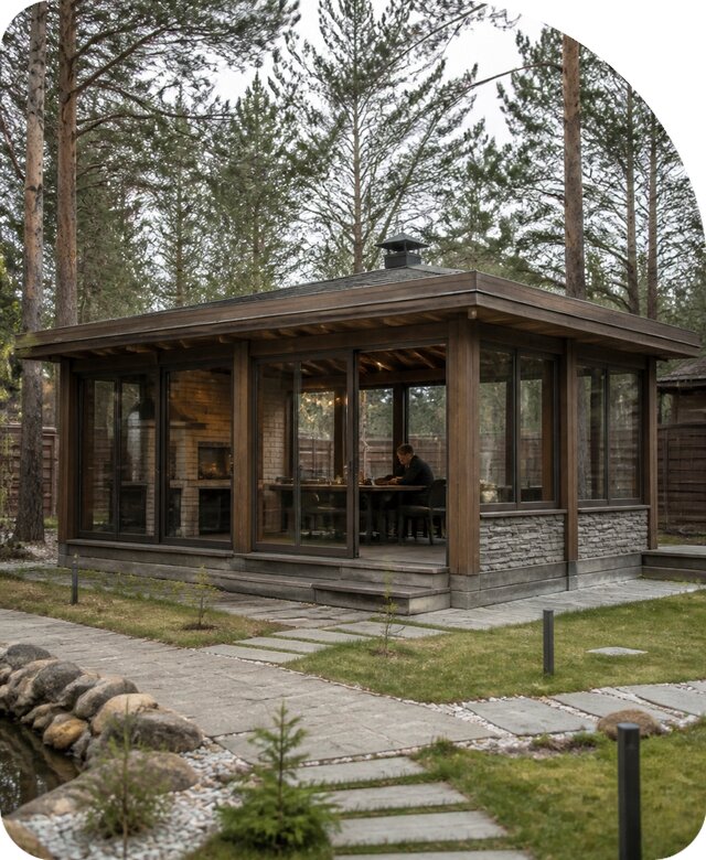 Закрытая беседка под ключ в Пятигорске по цене от 359555 р. | РадиДОМА-Птг